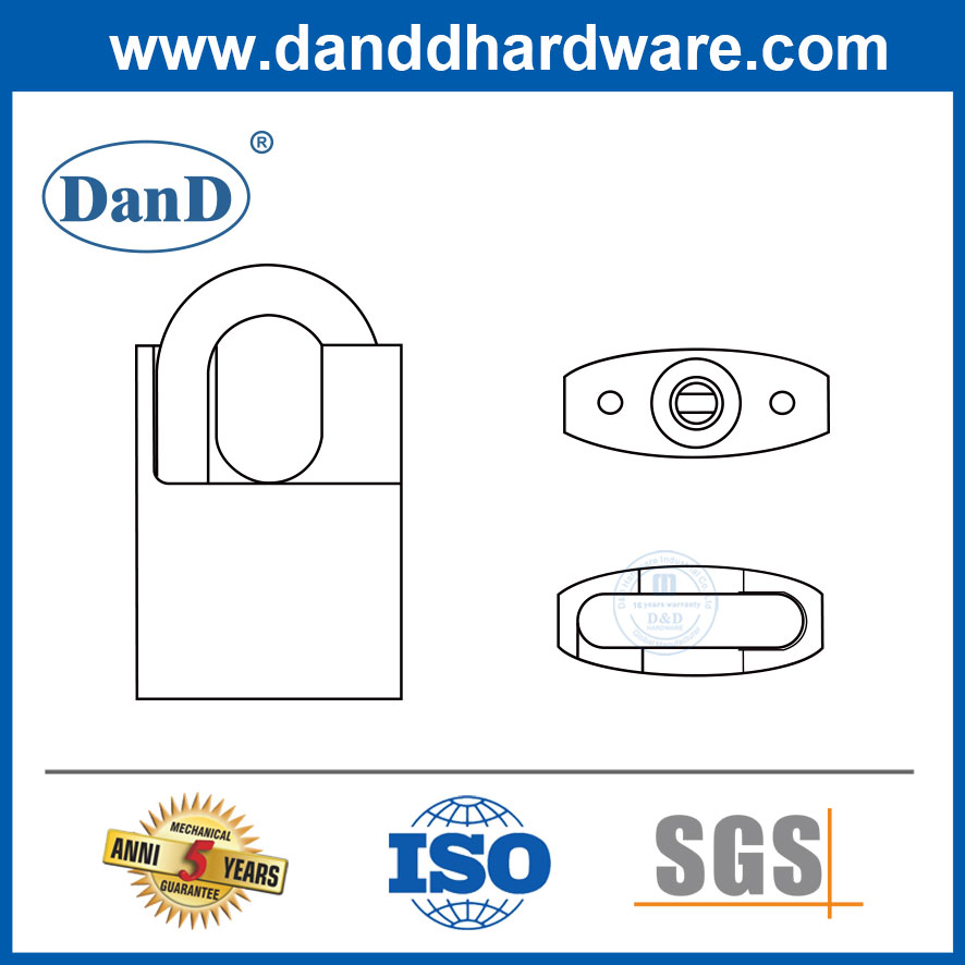 50mm不锈钢机柜顶部安全挂锁工厂带钥匙门锁定DDPL006