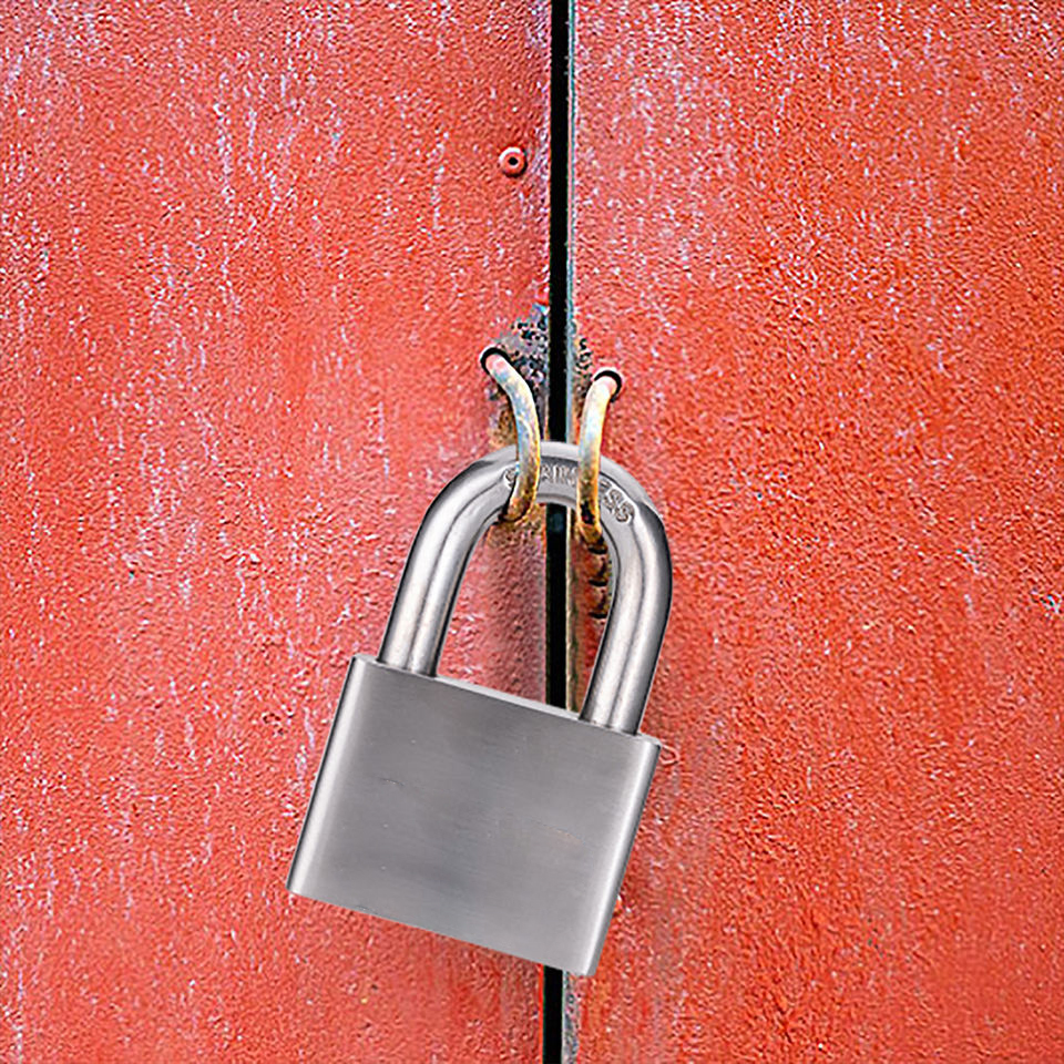 不锈钢sha绳黄铜挂锁钥匙键相同的小迷你铜长挂锁ddpl003
