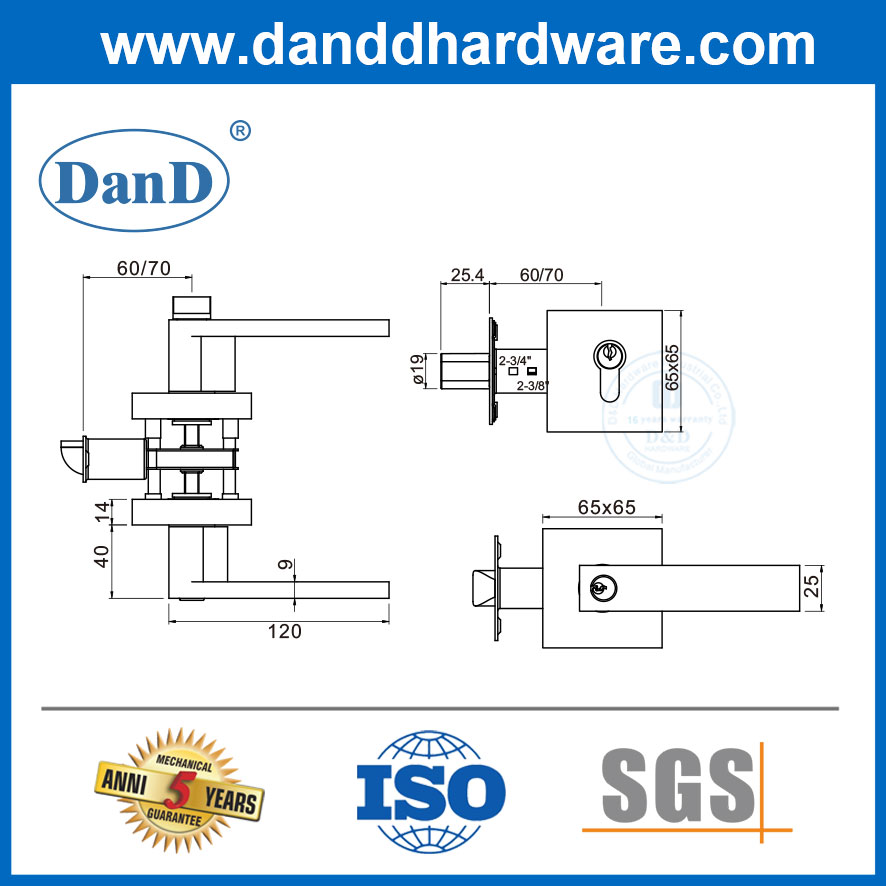 钥匙入口门杠杆缸僵局最佳外观锁定ddlk025