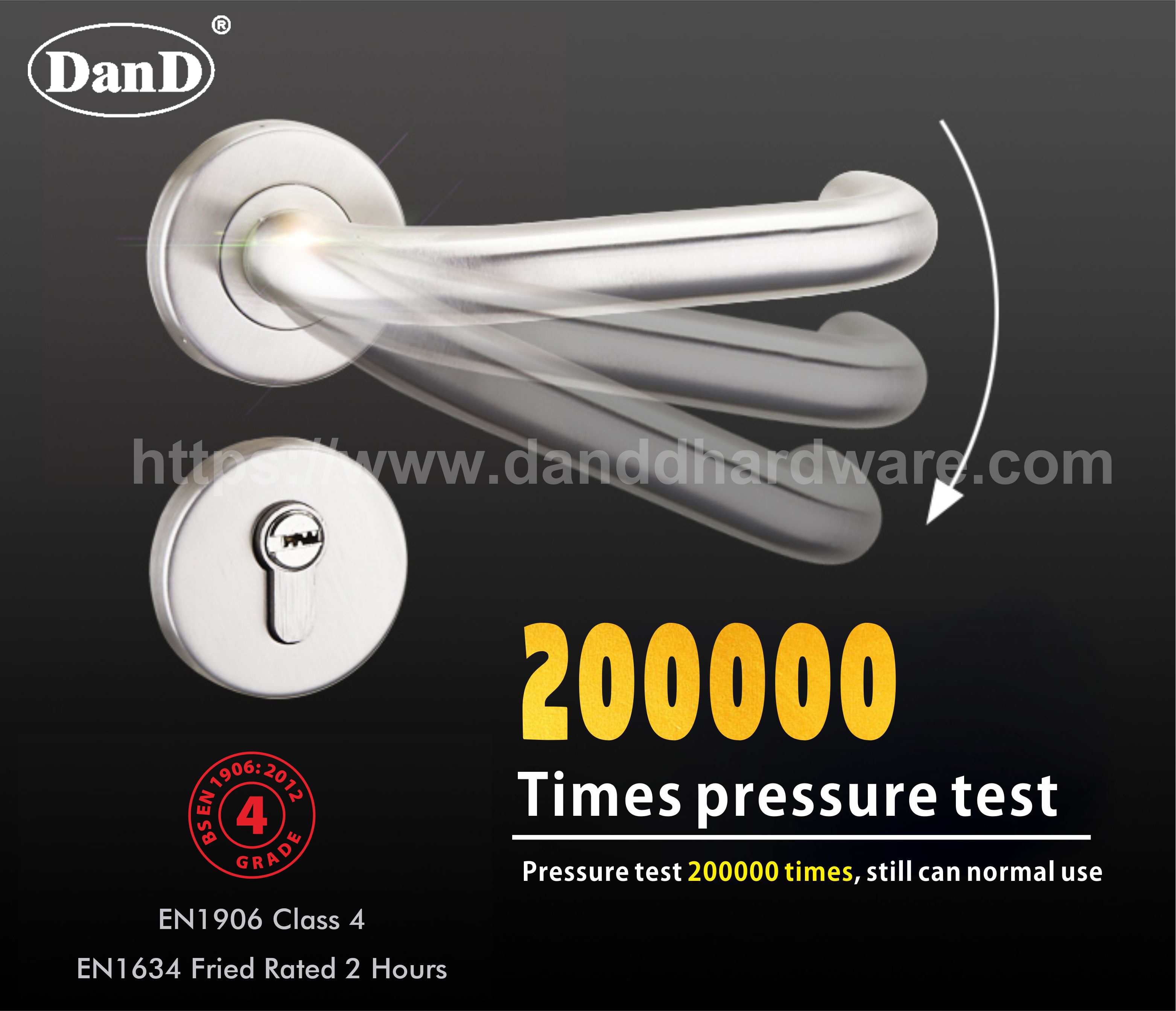 EN1906不锈钢门把手D和D硬件