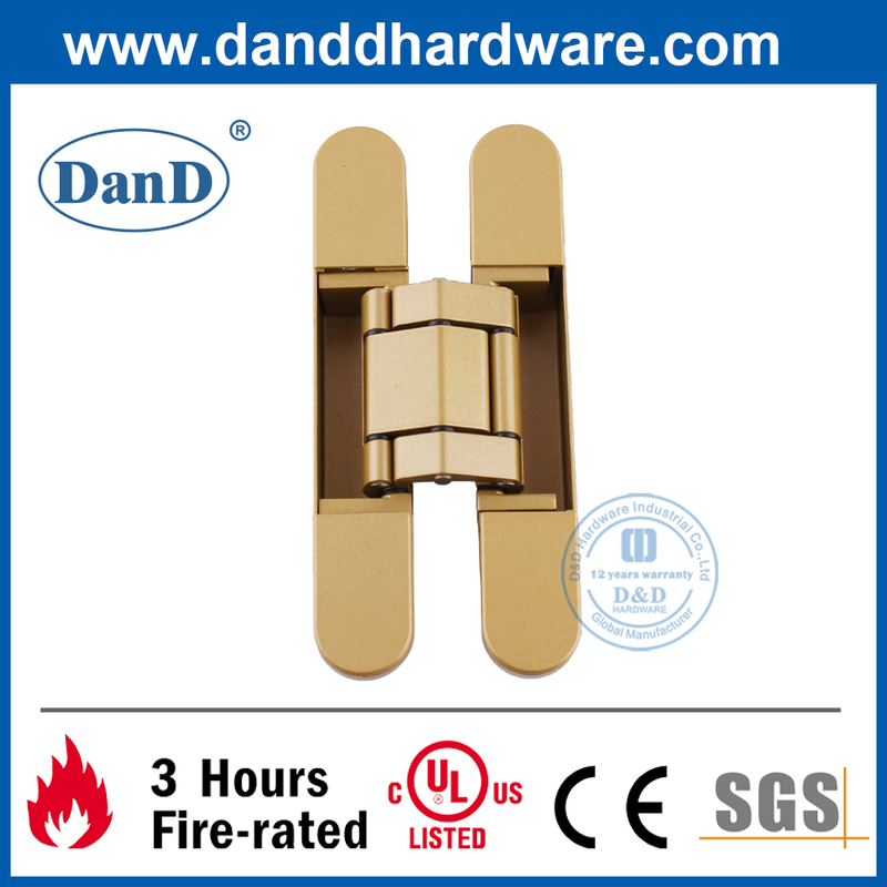 3D锌合金金色隐藏门铰链用于木门ddch008-g80