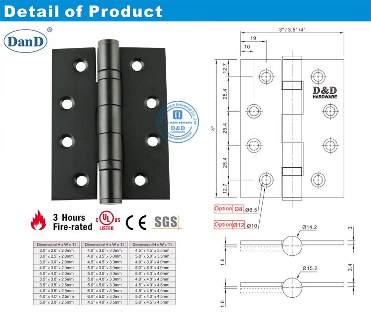 黑门铰链-D和D硬件