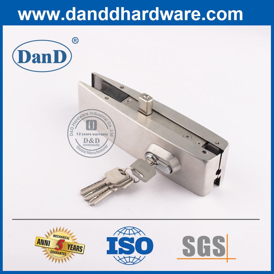 不锈钢外部玻璃门贴片锁定锁-DDPT010