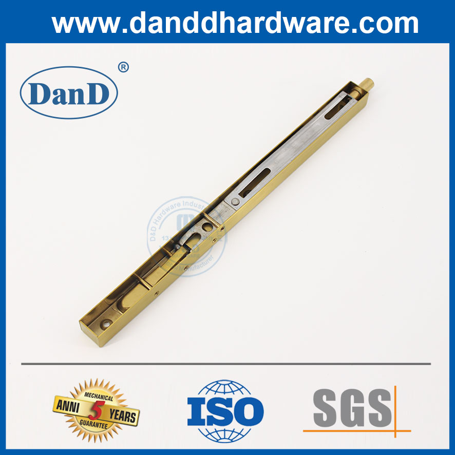 8英寸缎面黄铜门安全盒类型的冲洗螺栓，用于双门dddb008