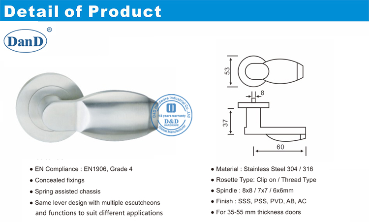 杠杆风格门把手-D和D硬件