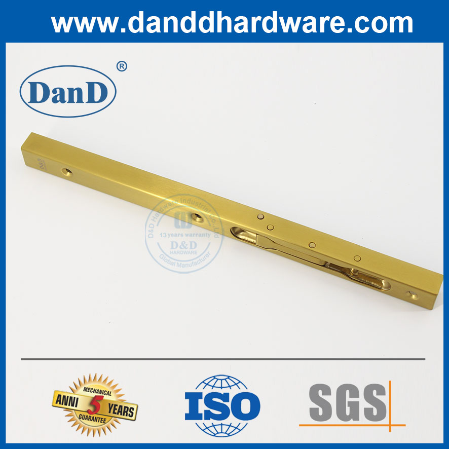 8英寸缎面黄铜门安全盒类型的冲洗螺栓，用于双门dddb008