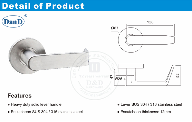 耐用的木门手柄-D和D硬件