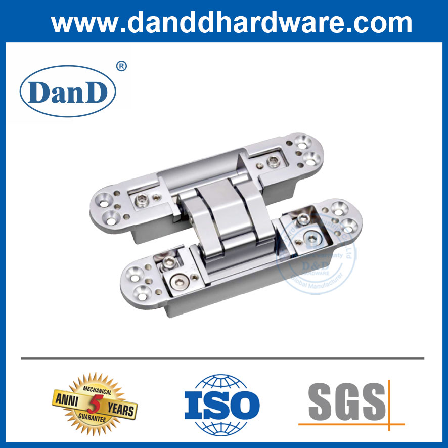一致安装3D可调锌合金和铝重型隐藏铰链DDCH011