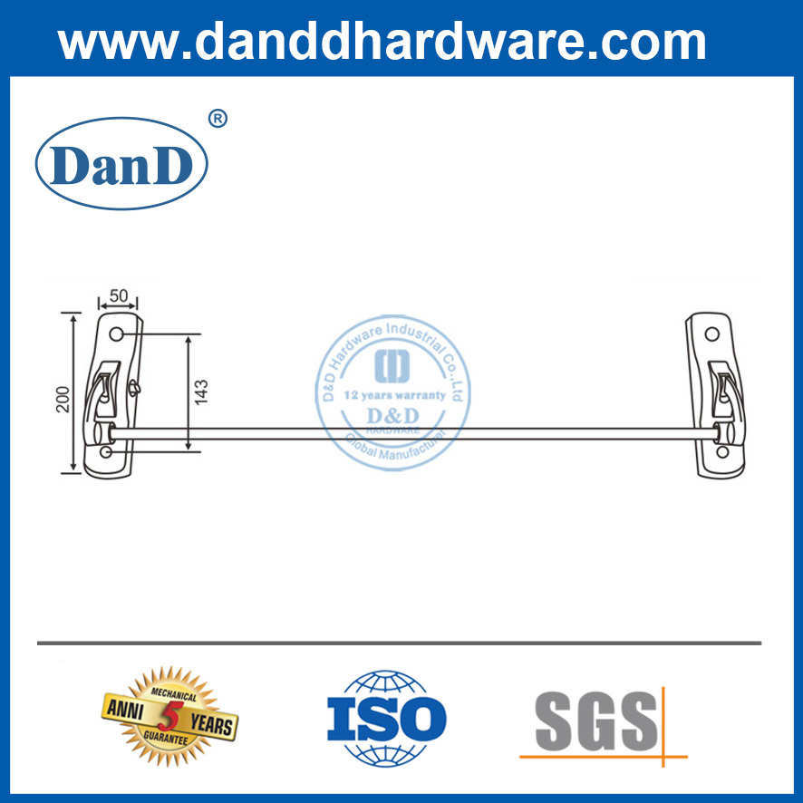 紧急门锁钢材材料横条型恐慌出口设备DDPD009