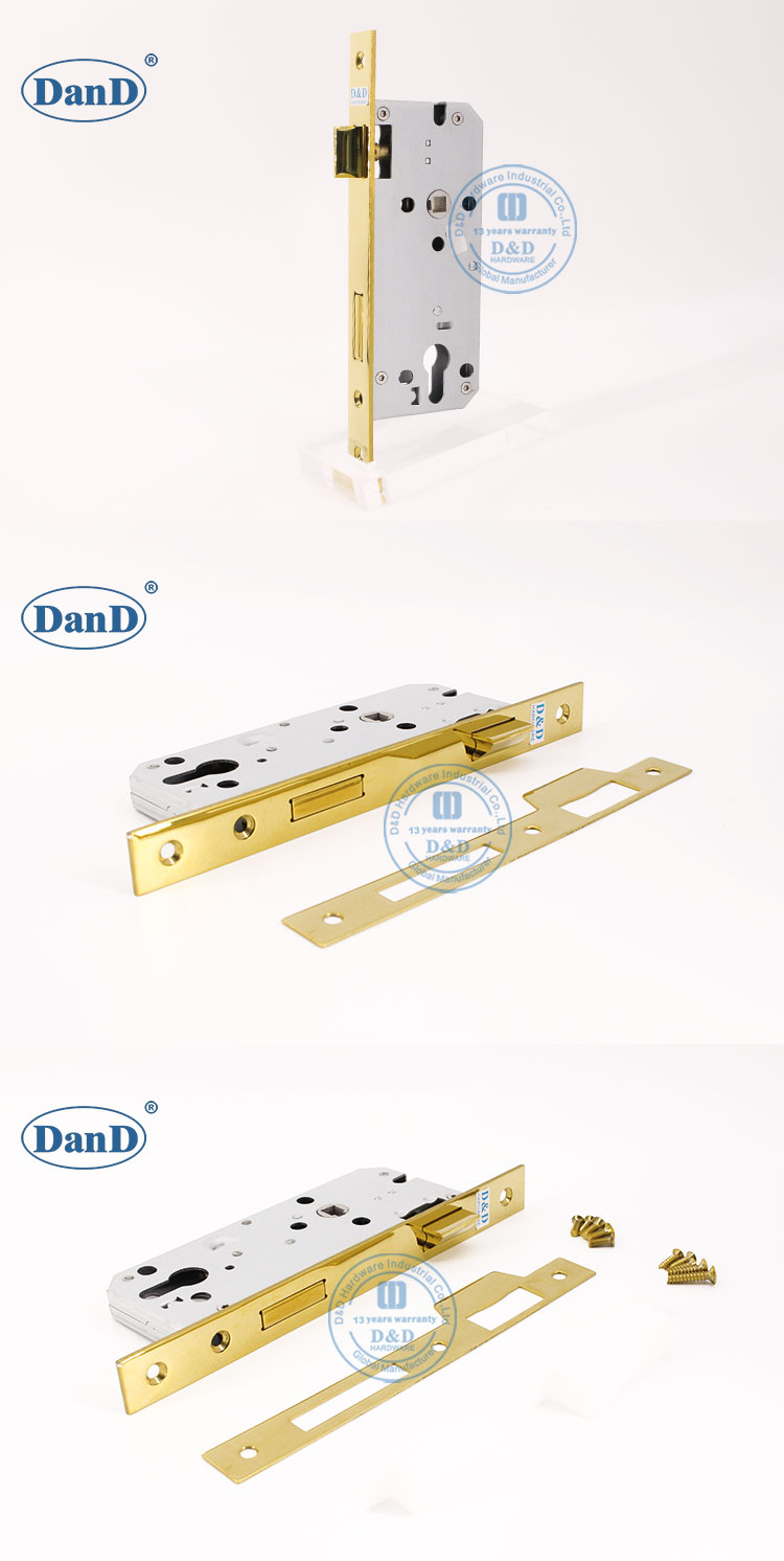 抛光的黄铜门锁定DDML026