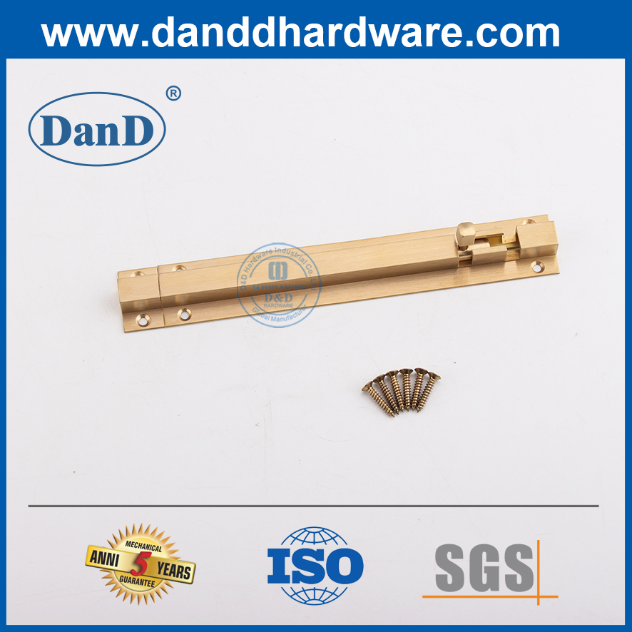 PVD饰面单门安全黄铜滑动螺栓表面螺栓锁定锁定DDDB016