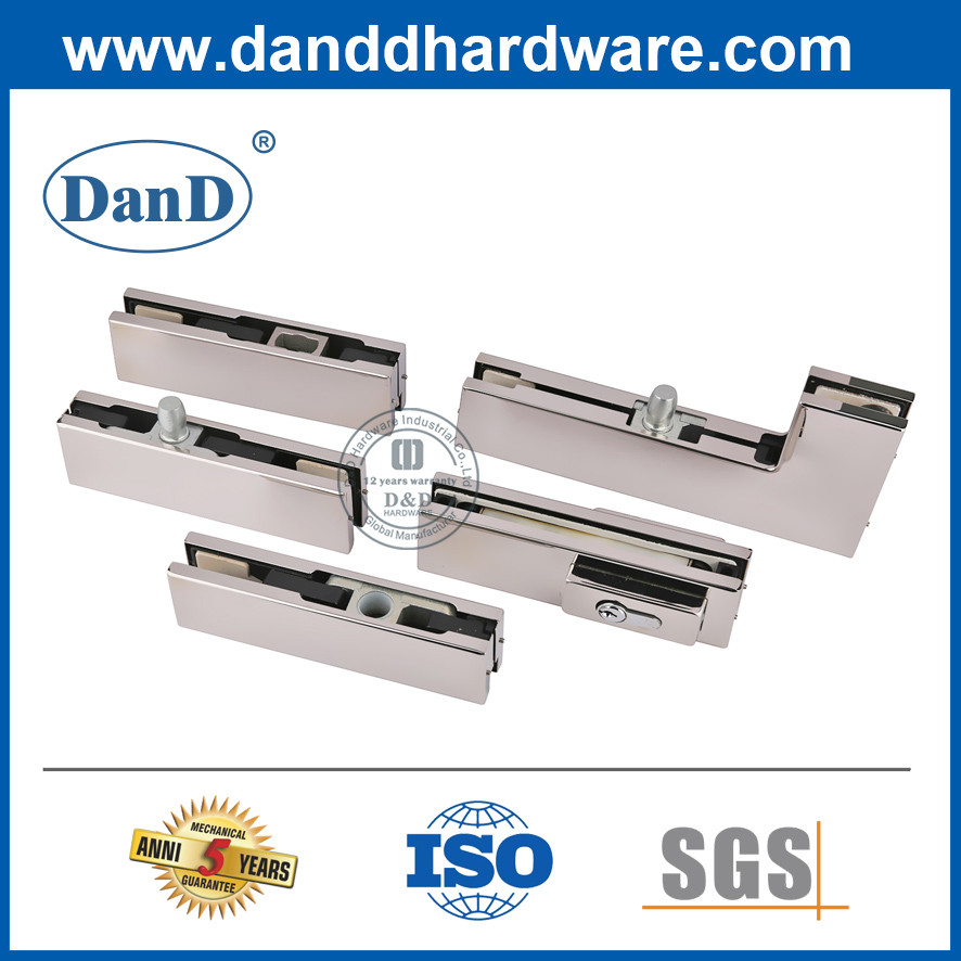 钢化玻璃门拟合不锈钢贴片锁 - DDPT004