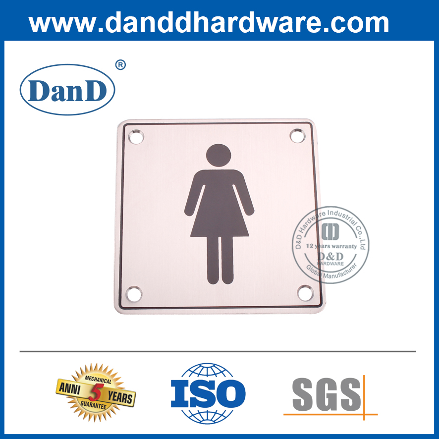 不锈钢壁挂式女洗手间标志板-DDSP002