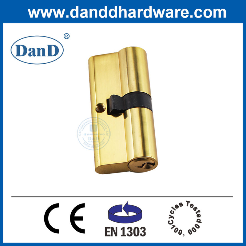 抛光的黄铜BS EN1303实心黄铜弯曲锁气缸ddlc003-70mm-pb