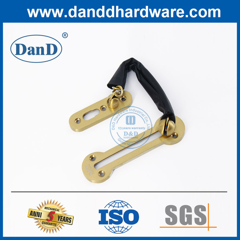 不锈钢缎面黄铜门安全链带有锁的公寓ddg003