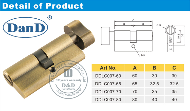 古色古香的黄铜门锁缸-D和D硬件