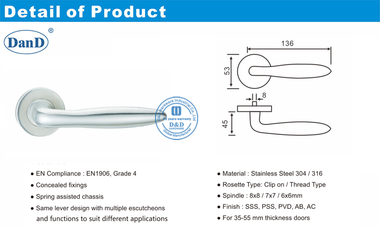 外部杠杆门把手-D和D硬件