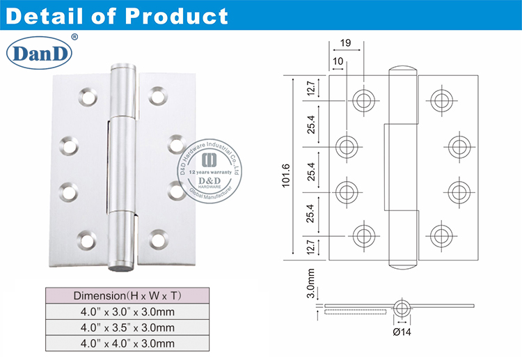 3 Knuckle Hinge-D和D硬件