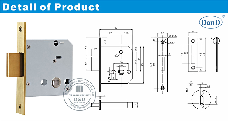 304级门锁Body-D和D硬件