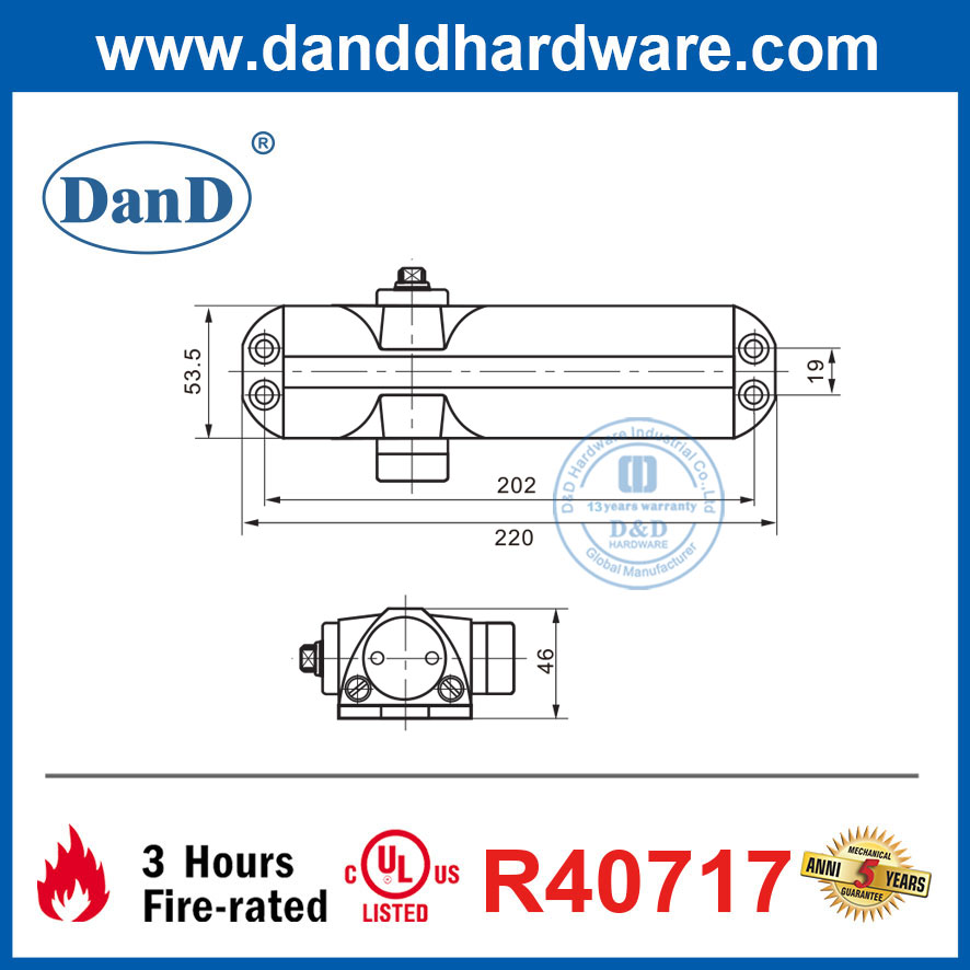 轻型液压自动室内门更闭合UL列出DDDC012