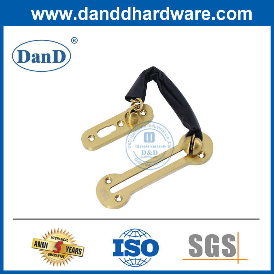 不锈钢缎面黄铜门安全链带有锁的公寓ddg003