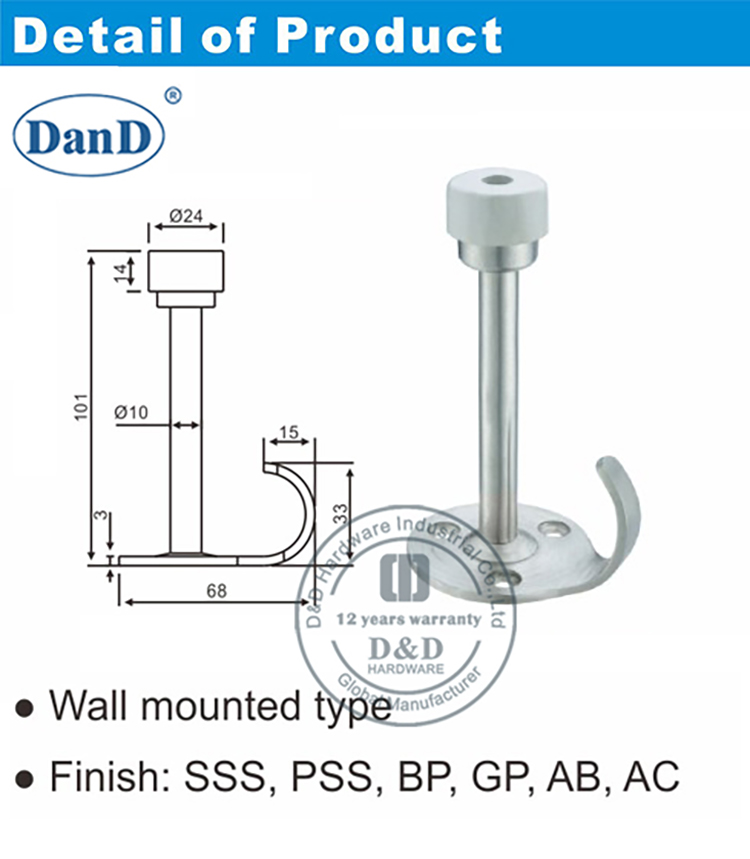 Door Stopper types-d和D硬件