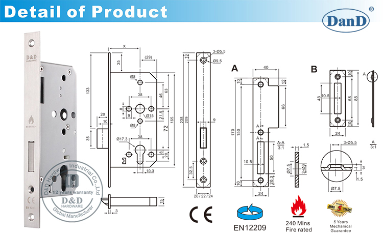 CE Deadbolt Door Lock-D和D硬件