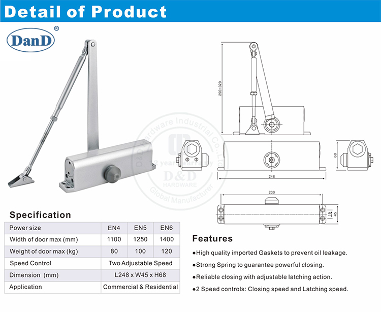 重型门关闭D和D硬件