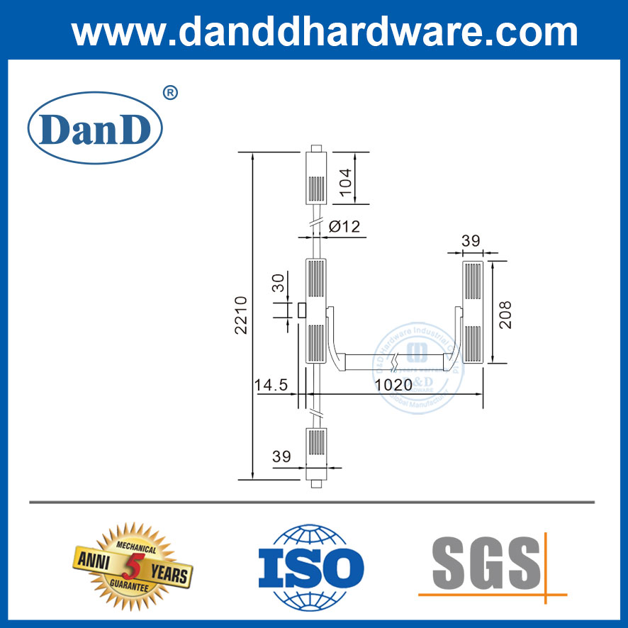 商业出口装置恐慌杆钢红色黑色外部恐慌出口设备DDPD036