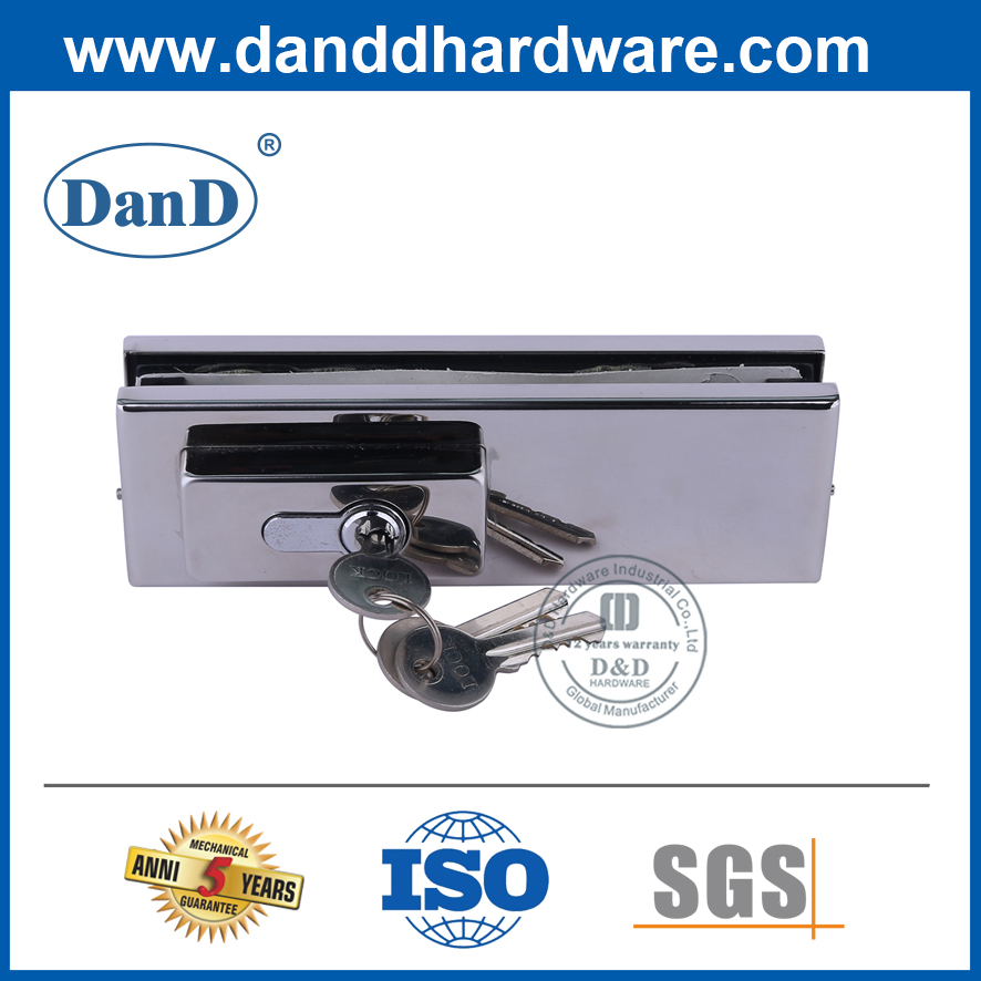 坚固的玻璃门配件不锈钢斑块锁-DDPT004