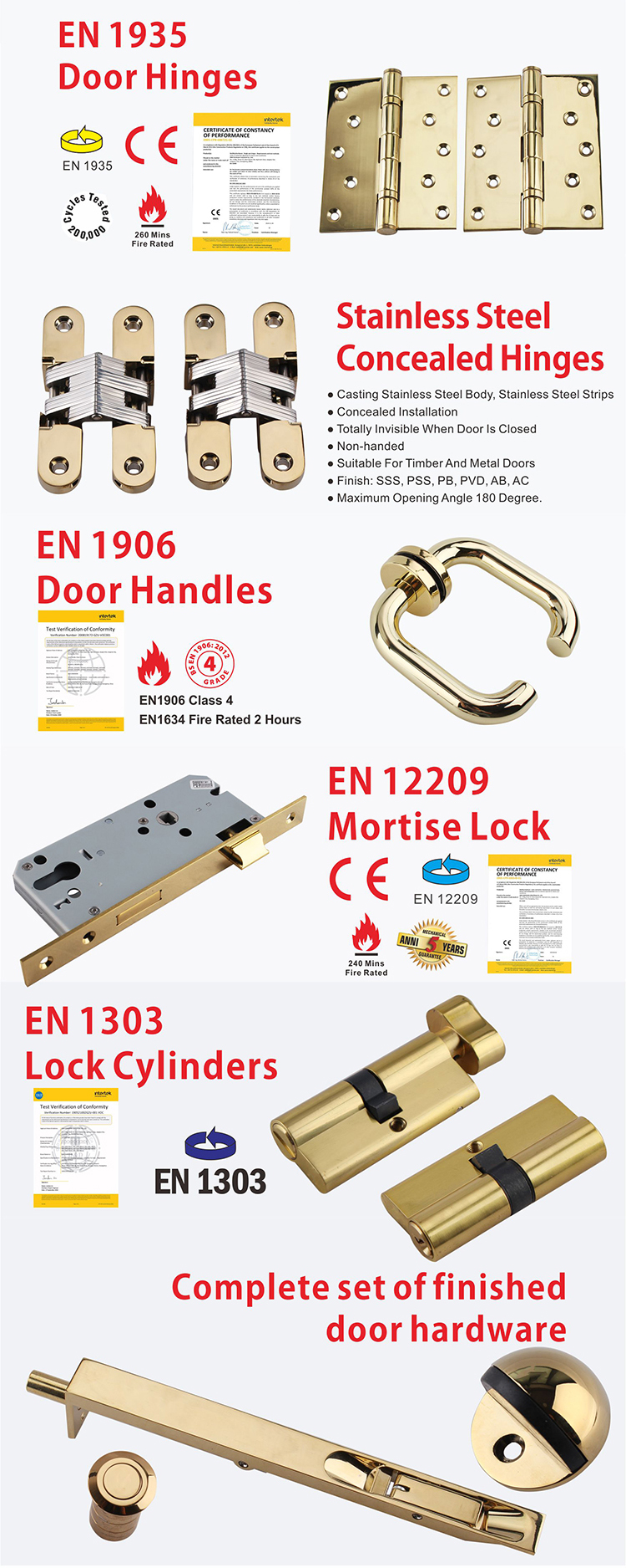 抛光的黄铜门配件D和D硬件