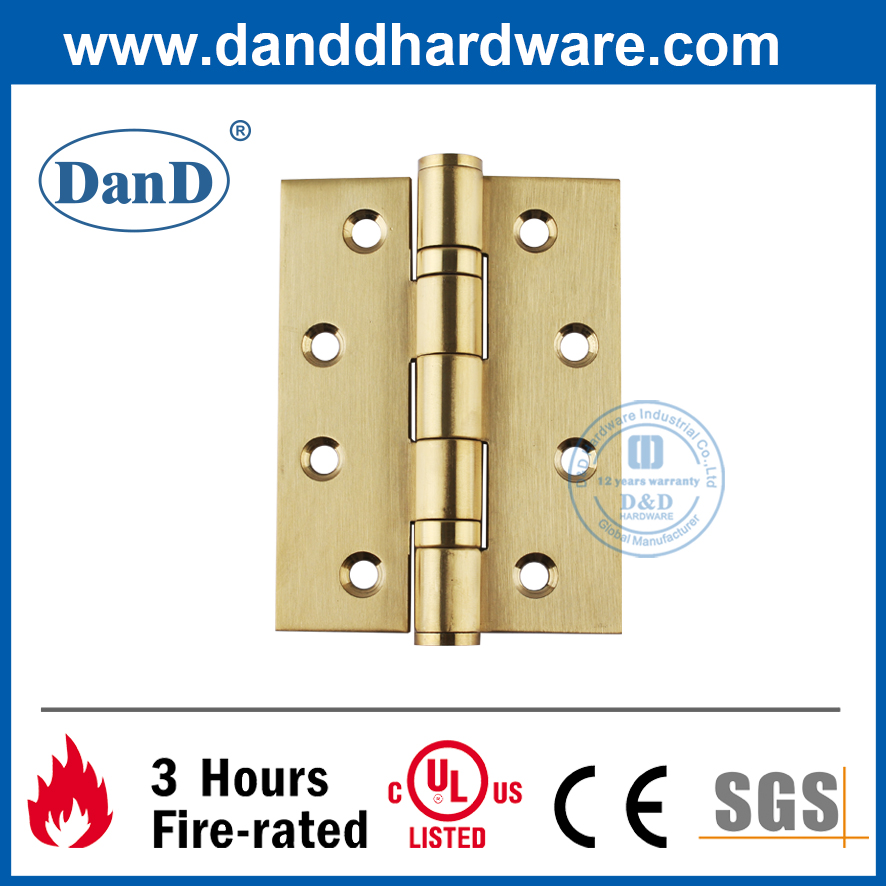 316级缎面黄铜对接商用门铰链DDSS001-4x3x3