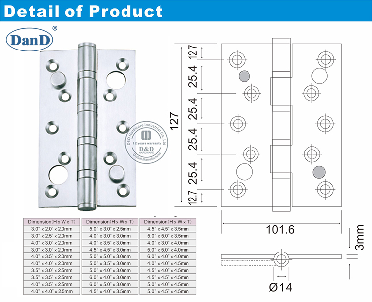 SS Double Security Hinge-D和D硬件