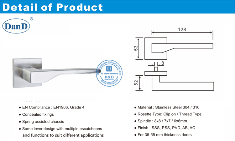 坚固的杠杆手柄-D和D硬件