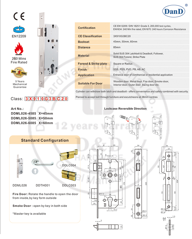 CE SASH LOCK-D和D硬件