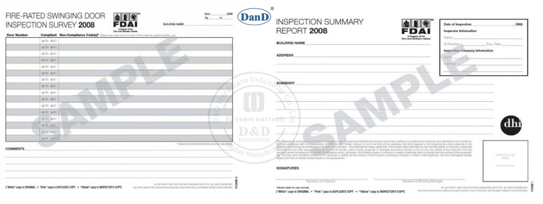 美国和欧洲D和D硬件的火门标准