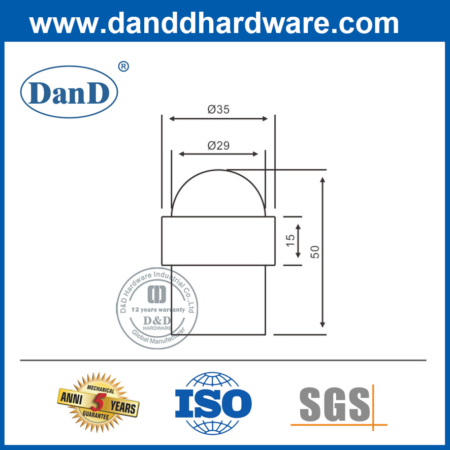 不锈钢地板门塞子商业硬件螺钉在门塞ddds008