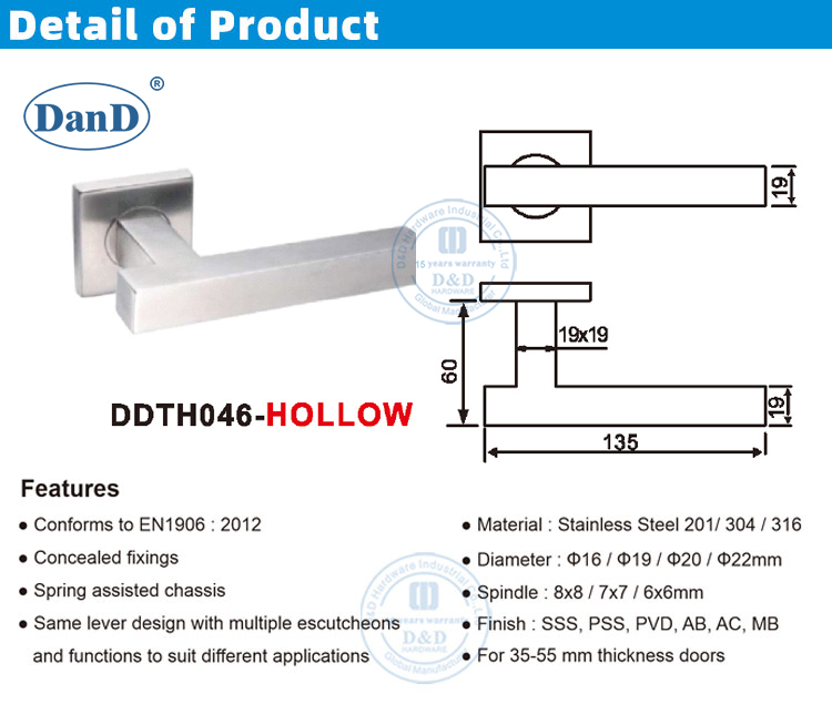 方形玫瑰花板门把手